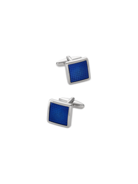 Enamel Square Cufflink - Blue