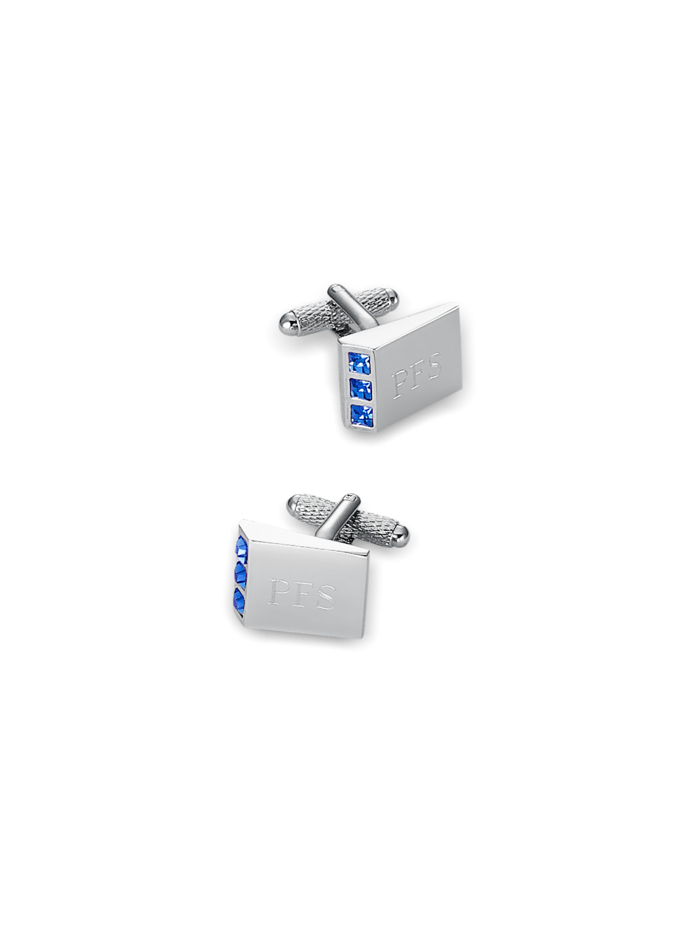 Product Image of Crystal Side Engravable Cufflinks-Blue