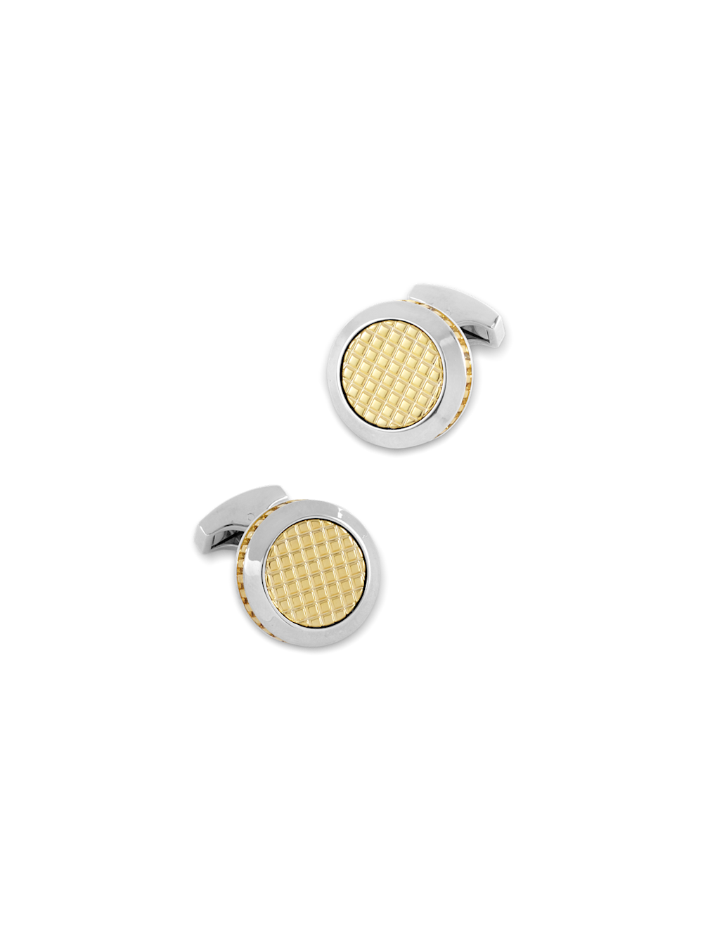 Product Image of Textured Circle Cufflink-Gold/Silver