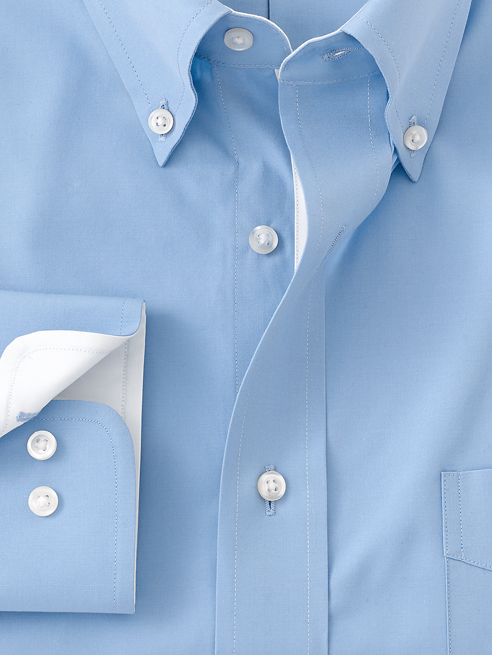 Alternate Image of Pure Cotton Solid Dress Shirt With Contrast Trim-1