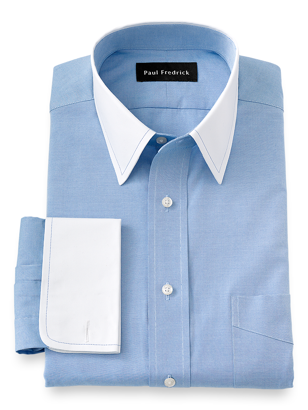 Product Image of Pure Cotton Solid Dress Shirt-Blue