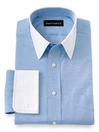 Pure Cotton Solid Dress Shirt - Blue
