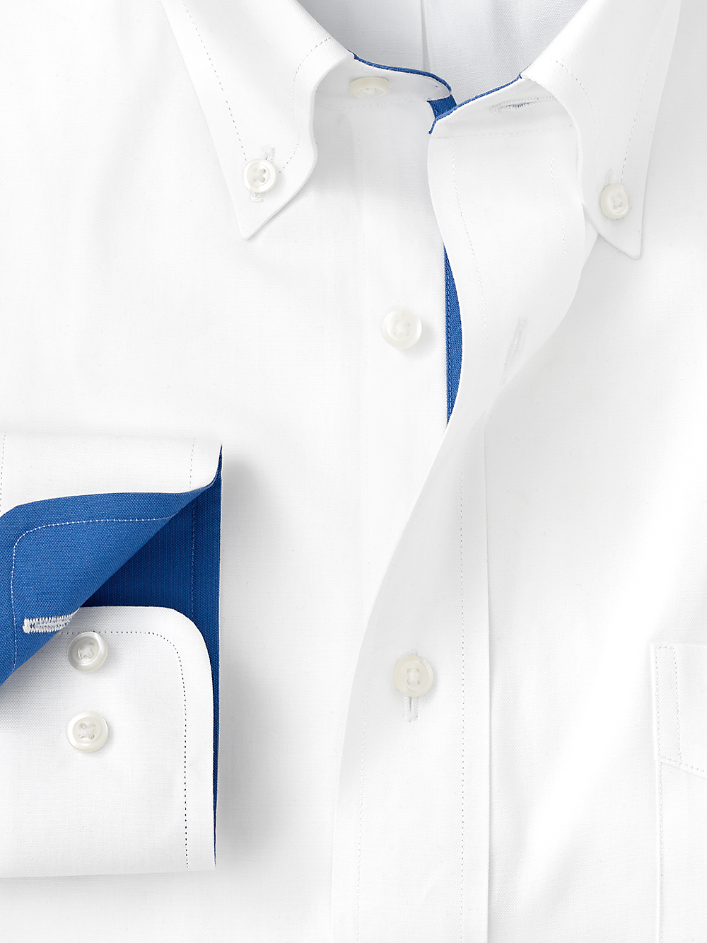 Alternate Image of Pure Cotton Solid Dress Shirt With Contrast Trim-1