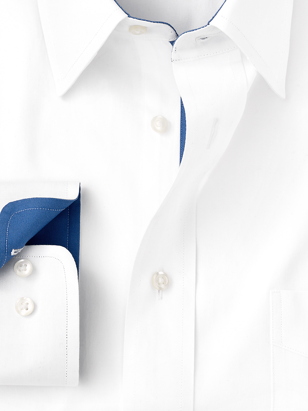 Alternate Image of Pure Cotton Solid Dress Shirt With Contrast Trim-1