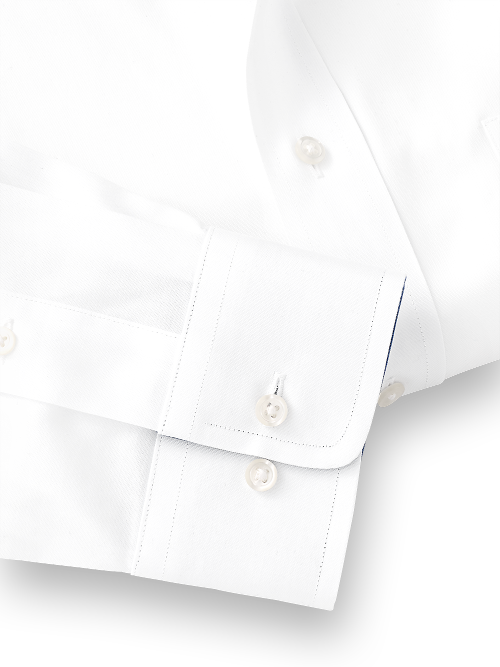 Alternate Image of Pure Cotton Solid Dress Shirt With Contrast Trim-3