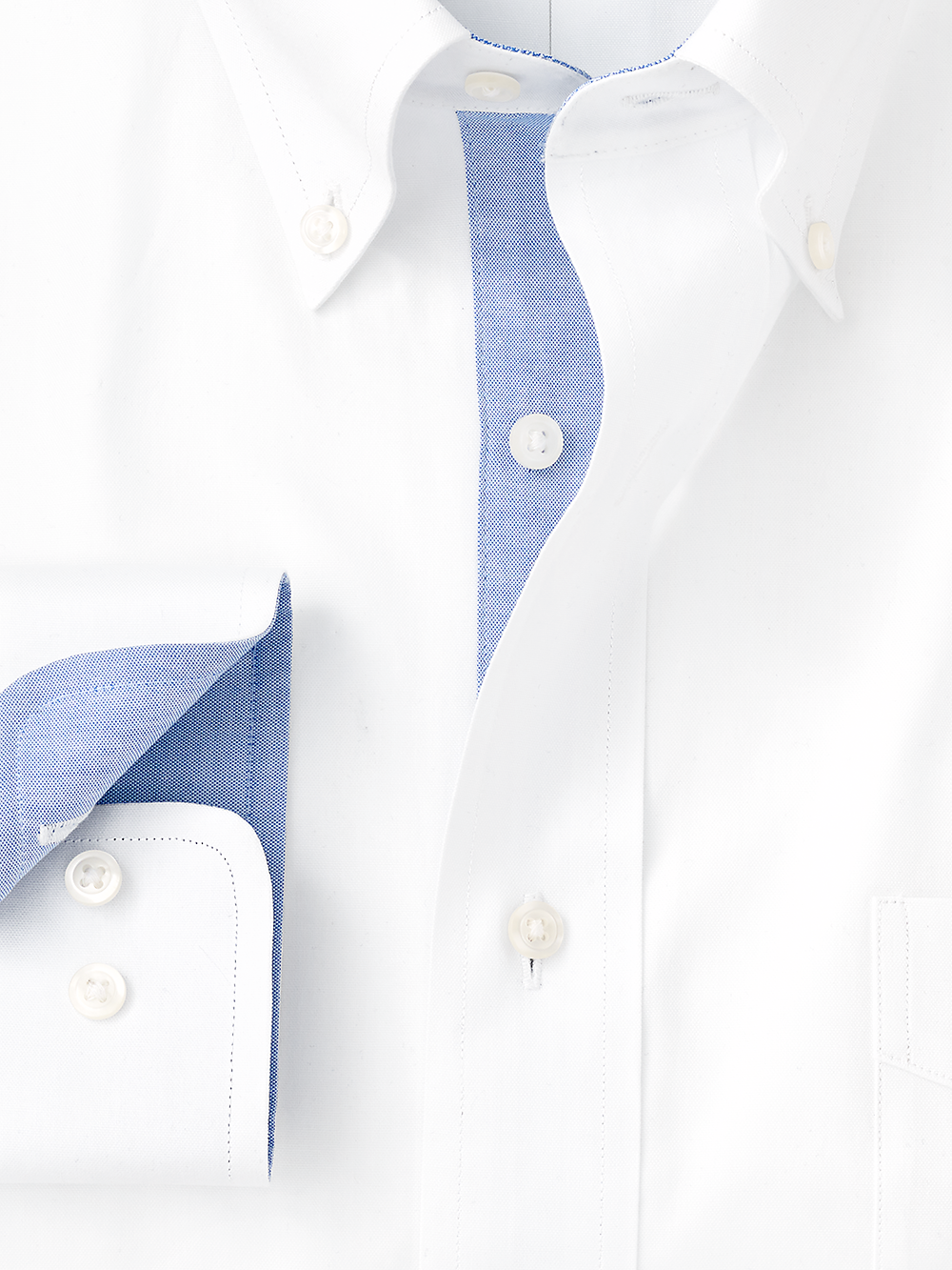 Alternate Image of Pure Cotton Solid Dress Shirt With Contrast Trim-1