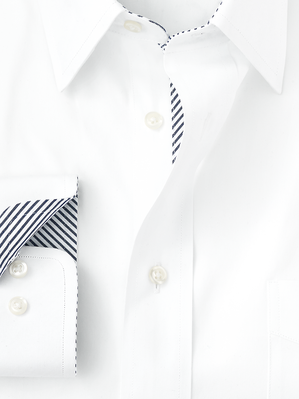 Alternate Image of Pure Cotton Solid Dress Shirt With Contrast Trim-1