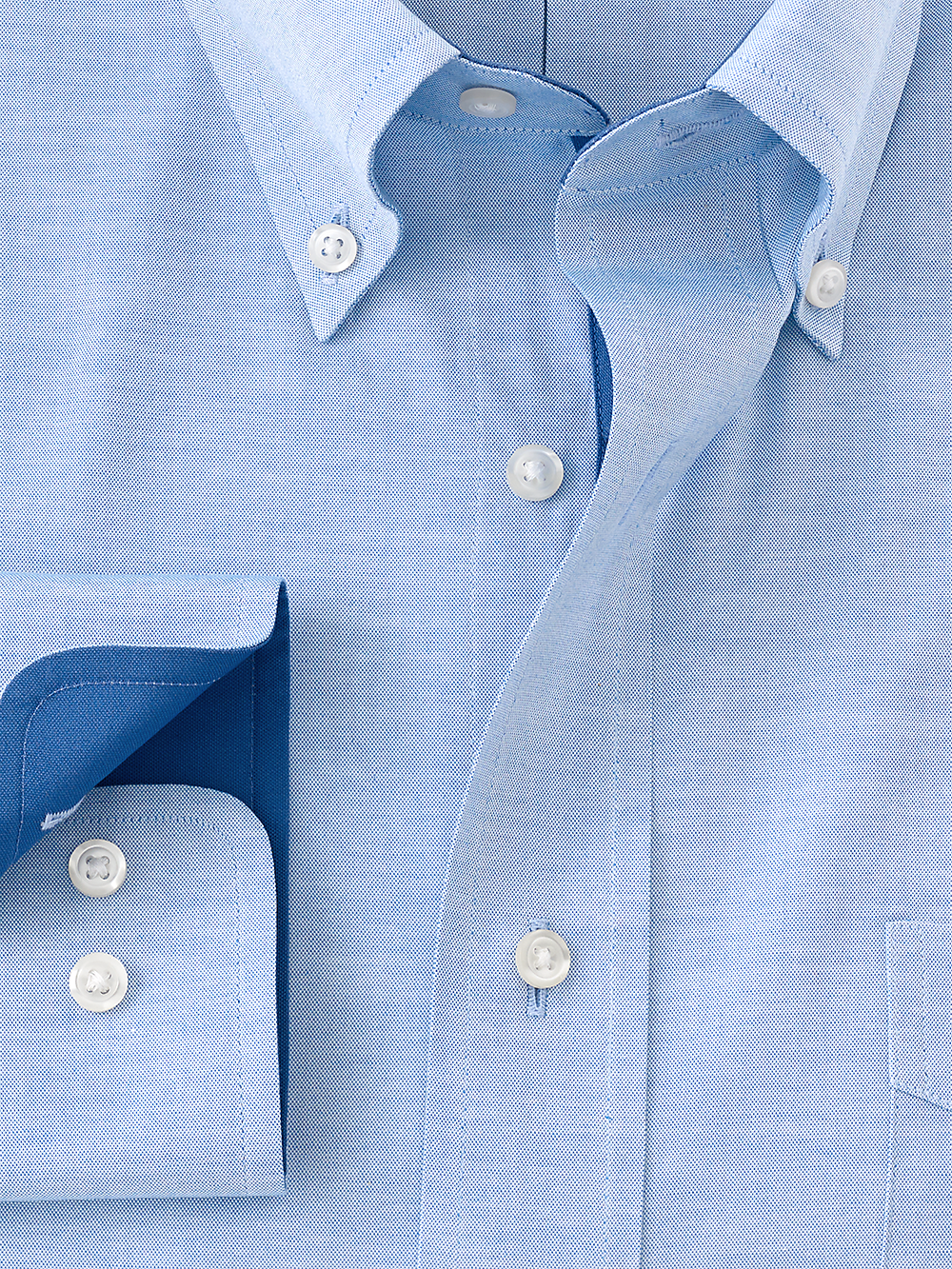 Alternate Image of Pure Cotton Solid Dress Shirt With Contrast Trim-1