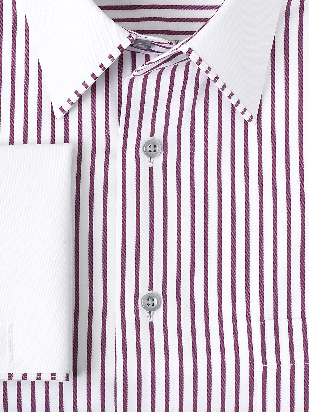 Alternate Image of Non-iron Cotton Stripe Dress Shirt With Contrast Trim-2