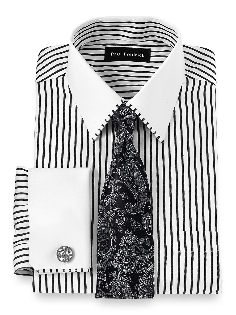 Alternate Image of Non-iron Cotton Stripe Dress Shirt With Contrast Trim-1