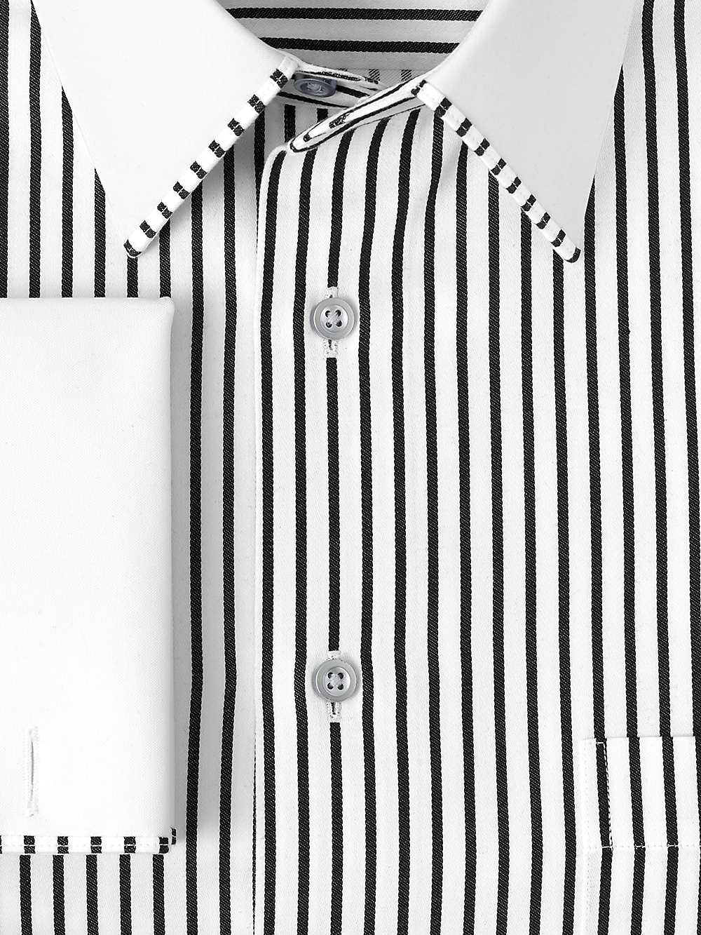 Alternate Image of Non-iron Cotton Stripe Dress Shirt With Contrast Trim-2