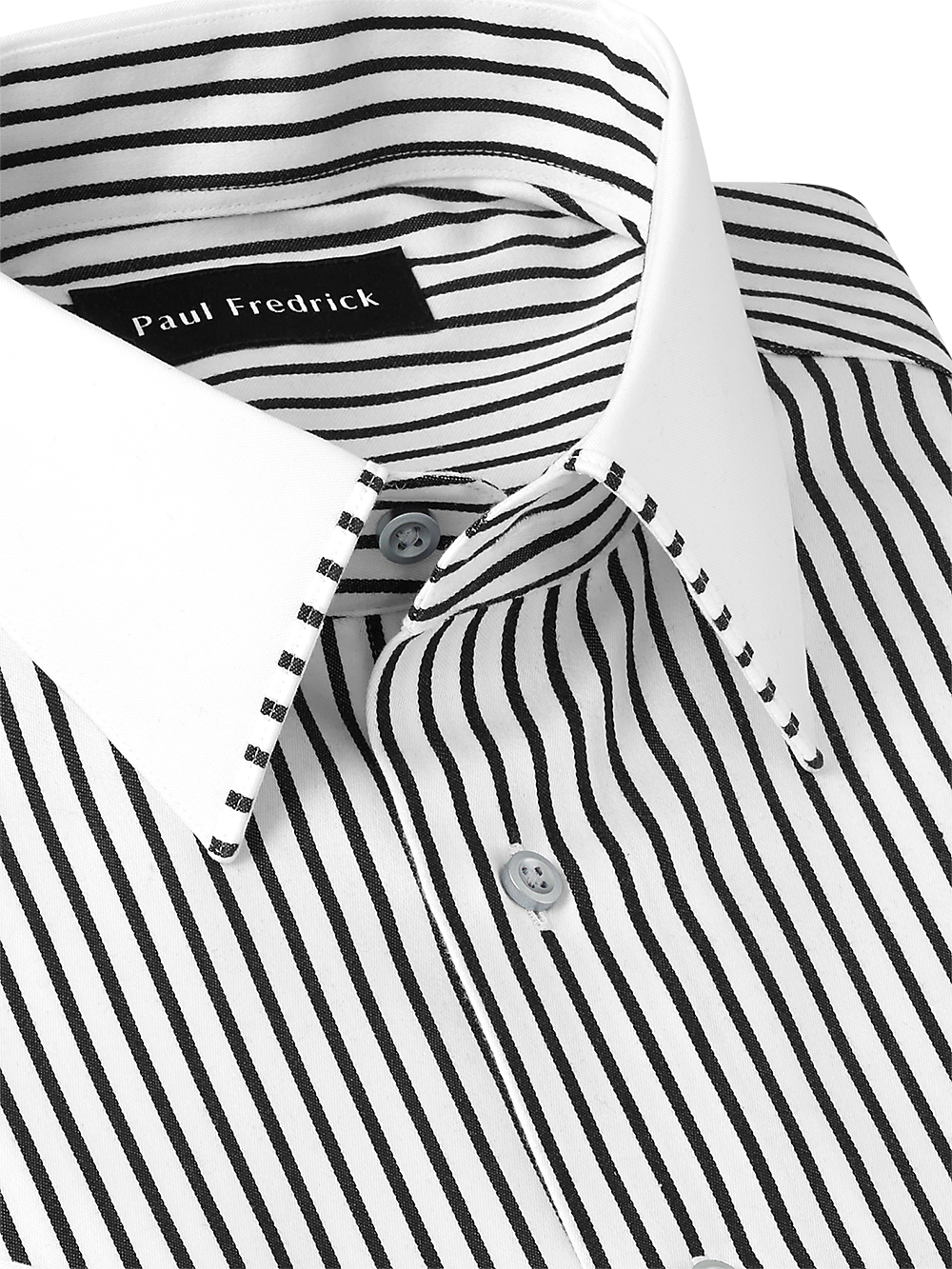 Alternate Image of Non-iron Cotton Stripe Dress Shirt With Contrast Trim-3