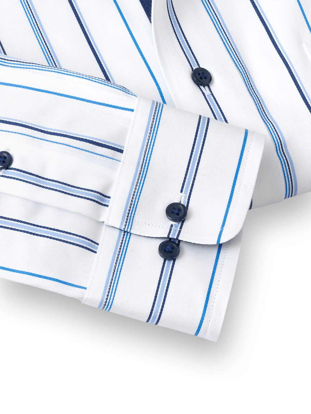 Alternate Image of Non-iron Cotton Stripe Dress Shirt With Contrast Trim-3