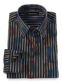 Non-Iron Cotton Stripe Dress Shirt - Multi