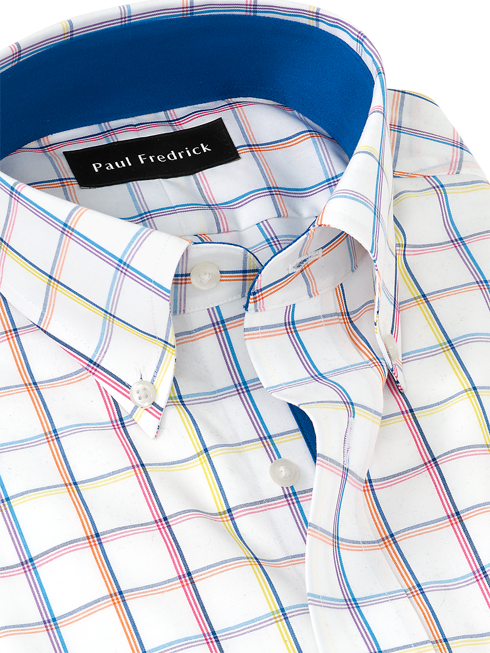 Alternate Image of Non-iron Cotton Windowpane Dress Shirt With Contrast Trim-2