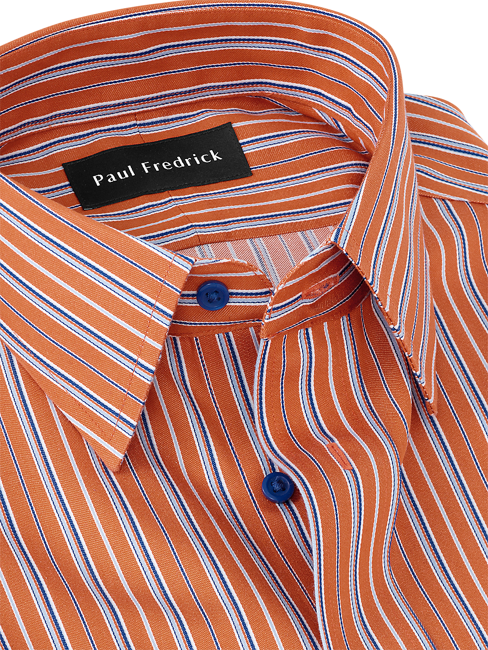 Alternate Image of Non-iron Cotton Stripe Dress Shirt With Contrast Trim-2