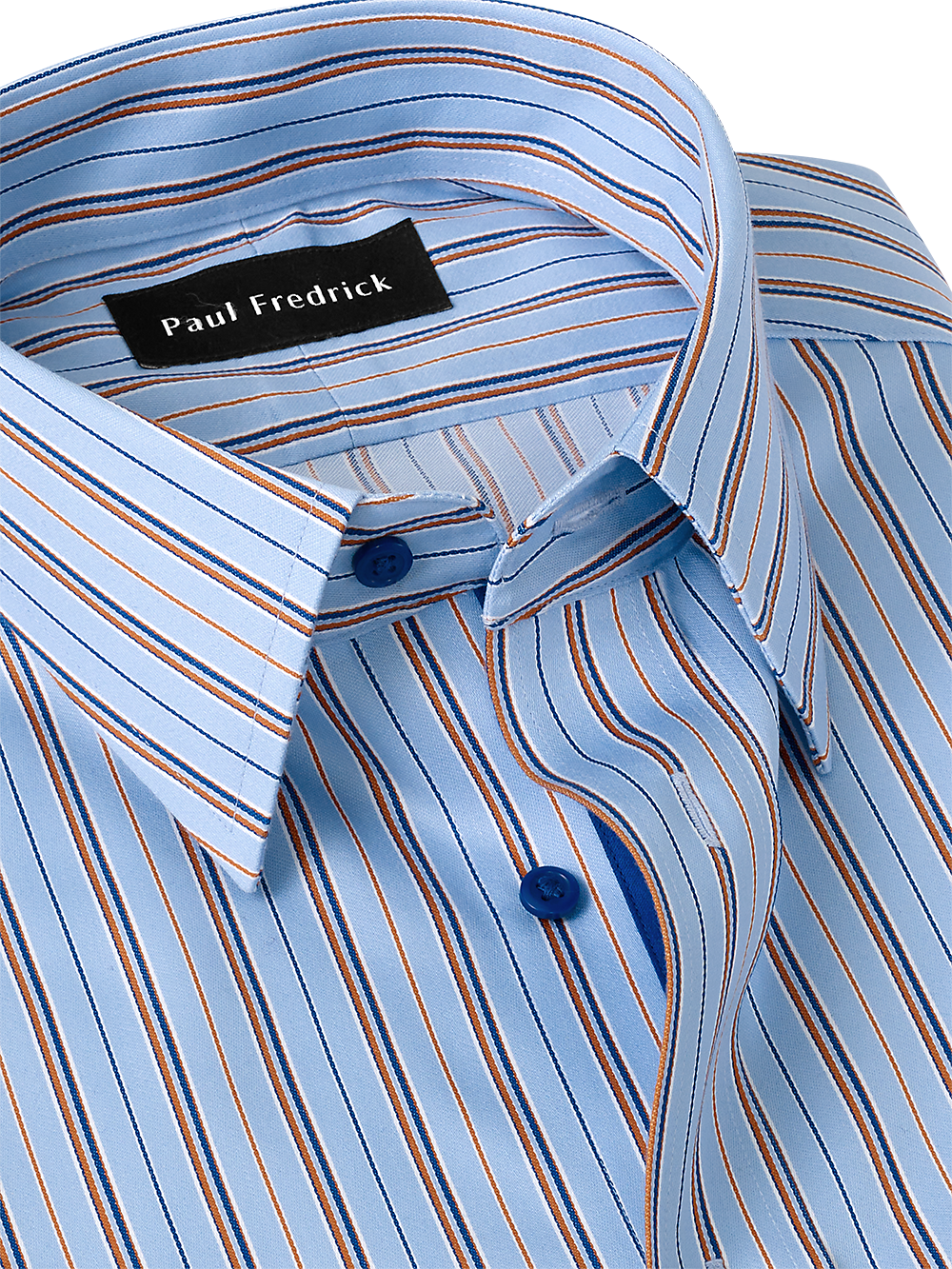 Alternate Image of Non-iron Cotton Stripe Dress Shirt With Contrast Trim-3