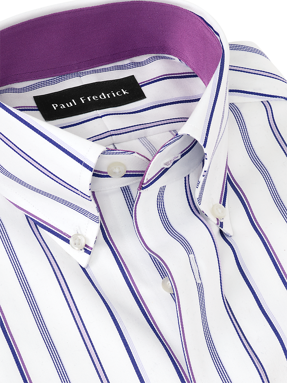 Alternate Image of Non-iron Cotton Stripe Dress Shirt With Contrast Trim-2