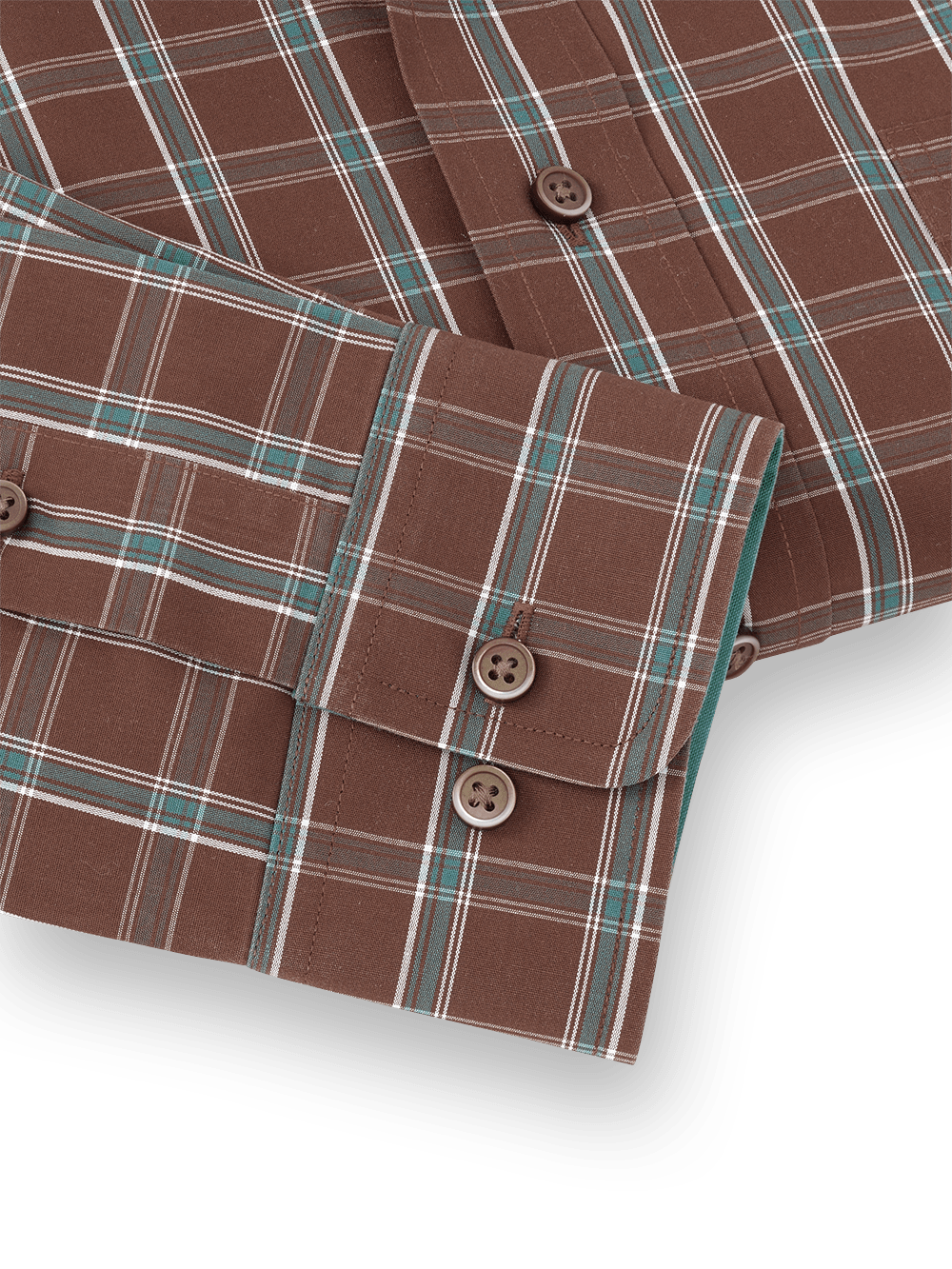 Alternate Image of Non-iron Cotton Windowpane Dress Shirt With Contrast Trim-3