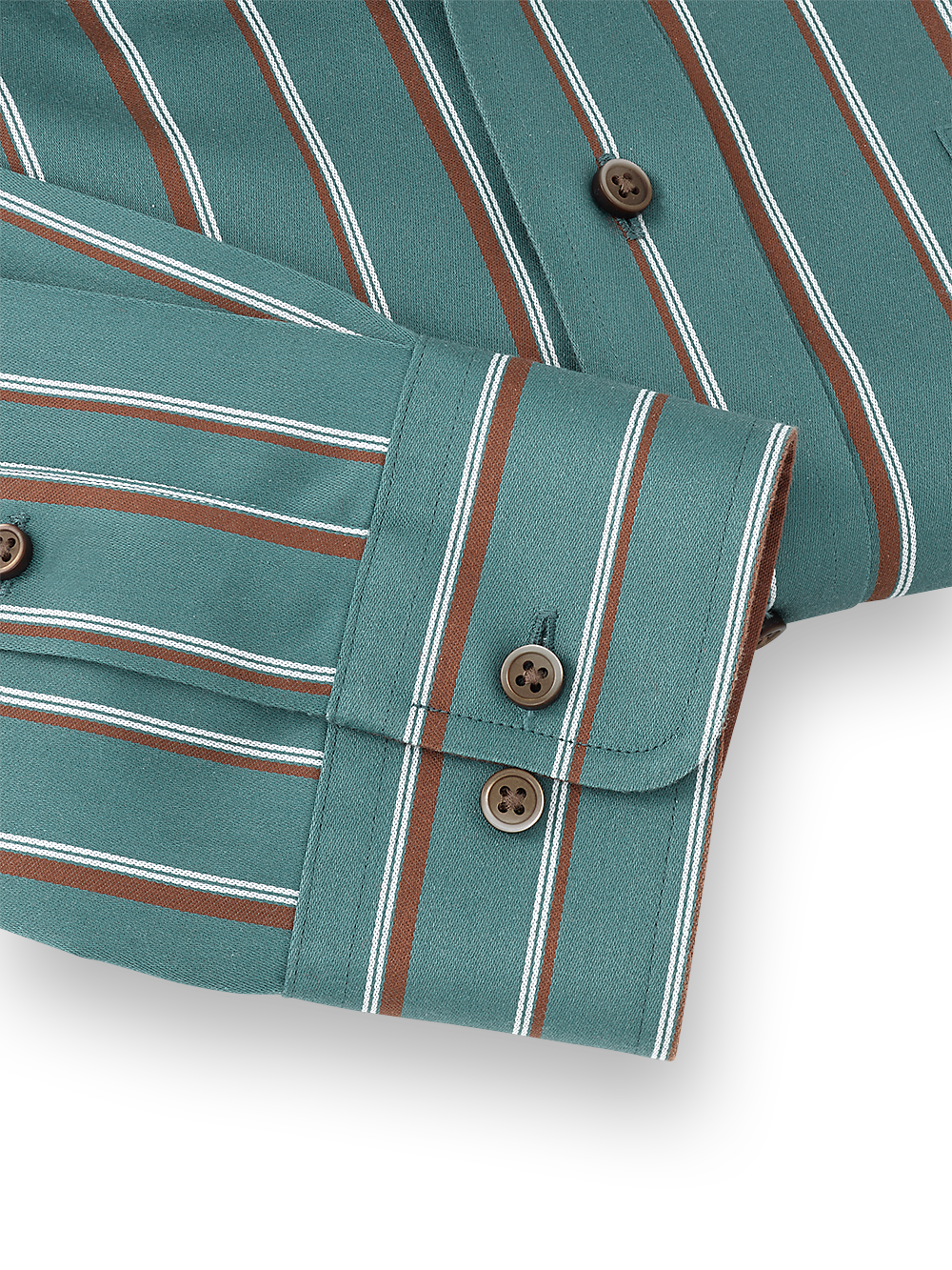 Alternate Image of Non-iron Cotton Stripe Dress Shirt With Contrast Trim-3