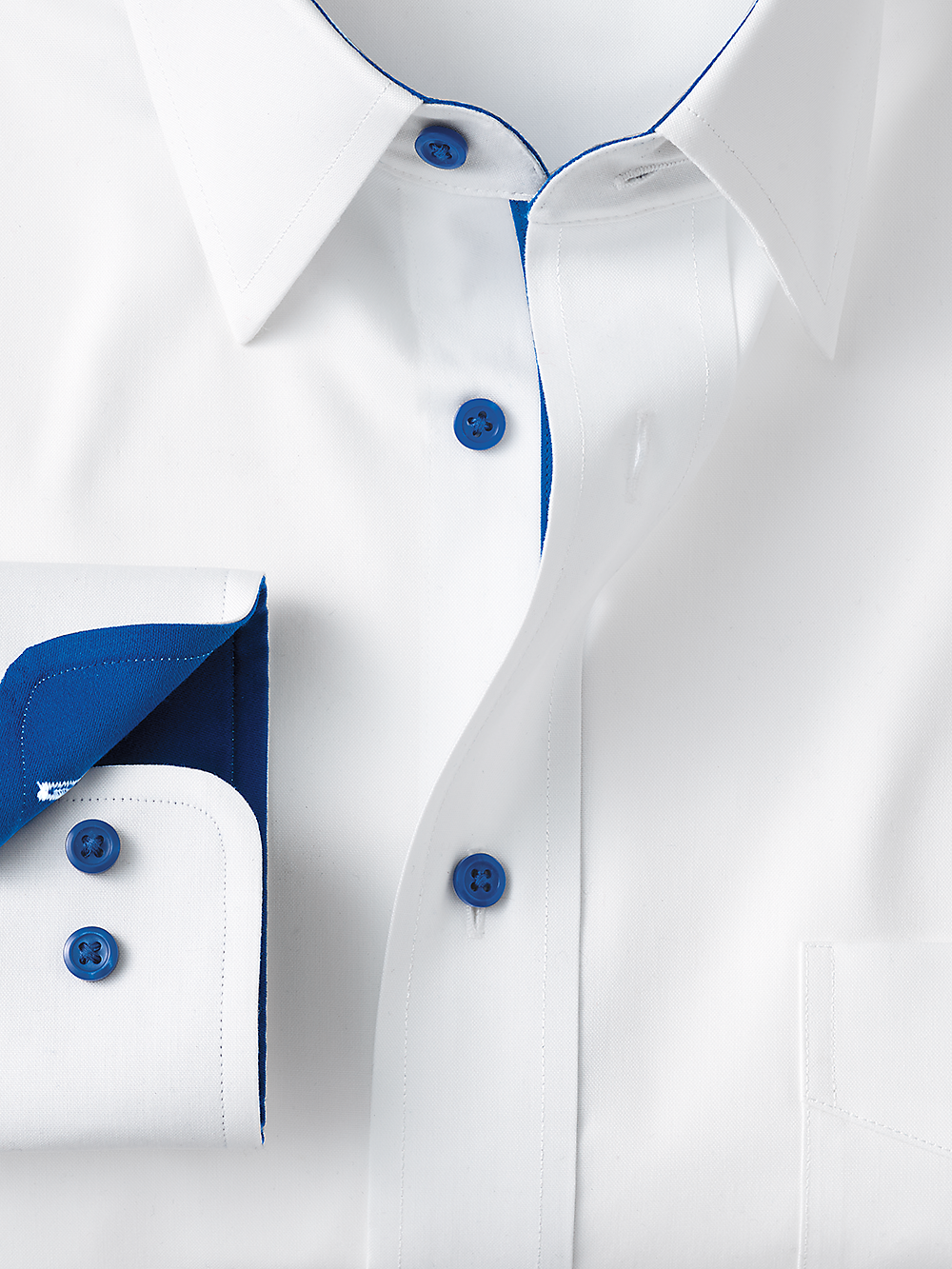 Alternate Image of Non-iron Cotton Solid Dress Shirt With Contrast Trim-1