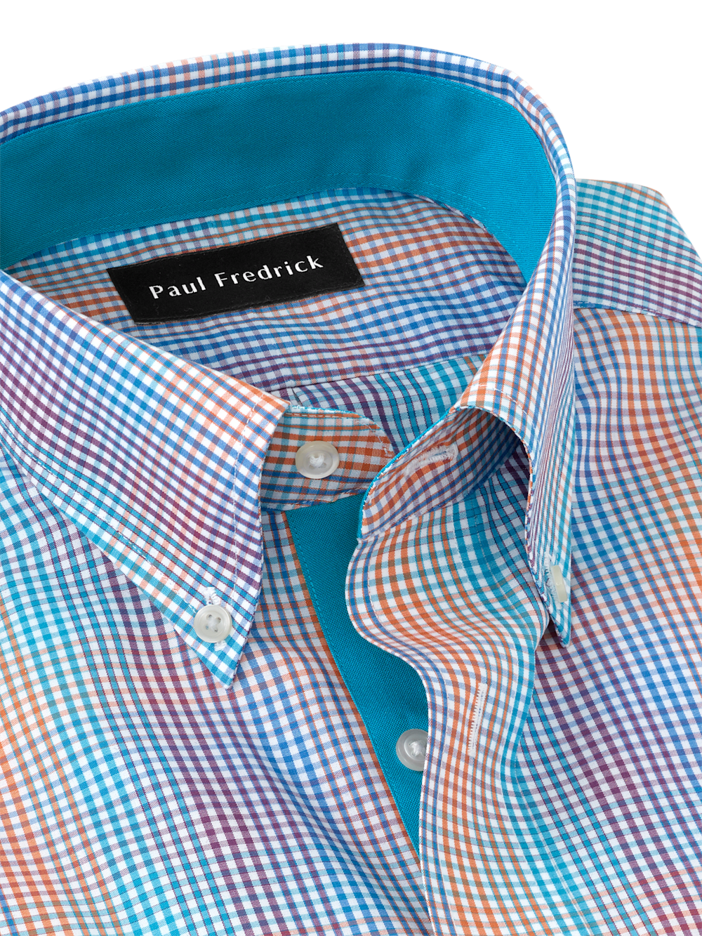 Alternate Image of Non-iron Cotton Tattersall Dress Shirt With Contrast Trim-6