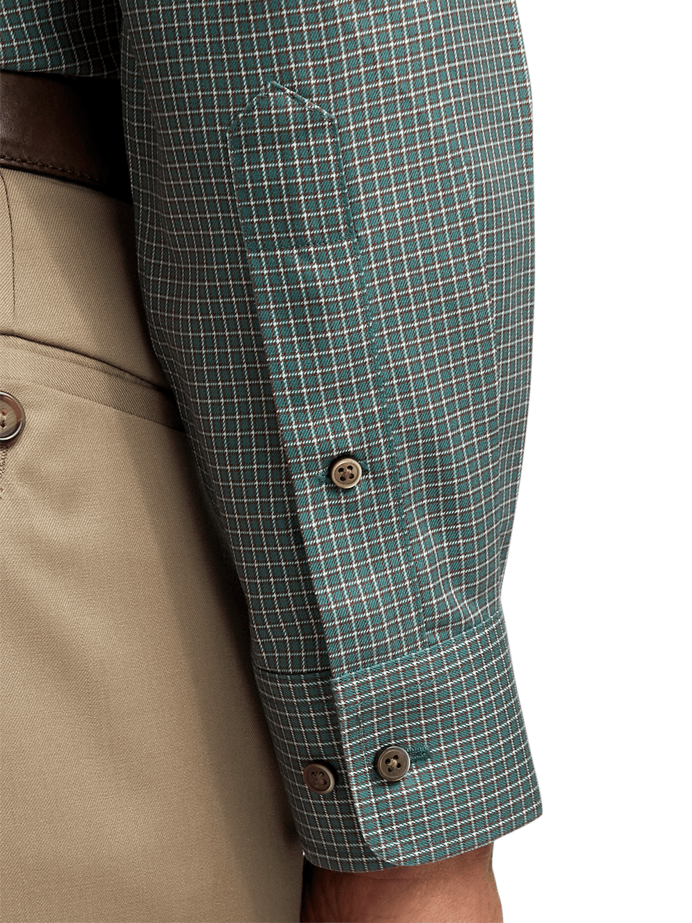Alternate Image of Non-iron Cotton Check Dress Shirt With Contrast Trim-3