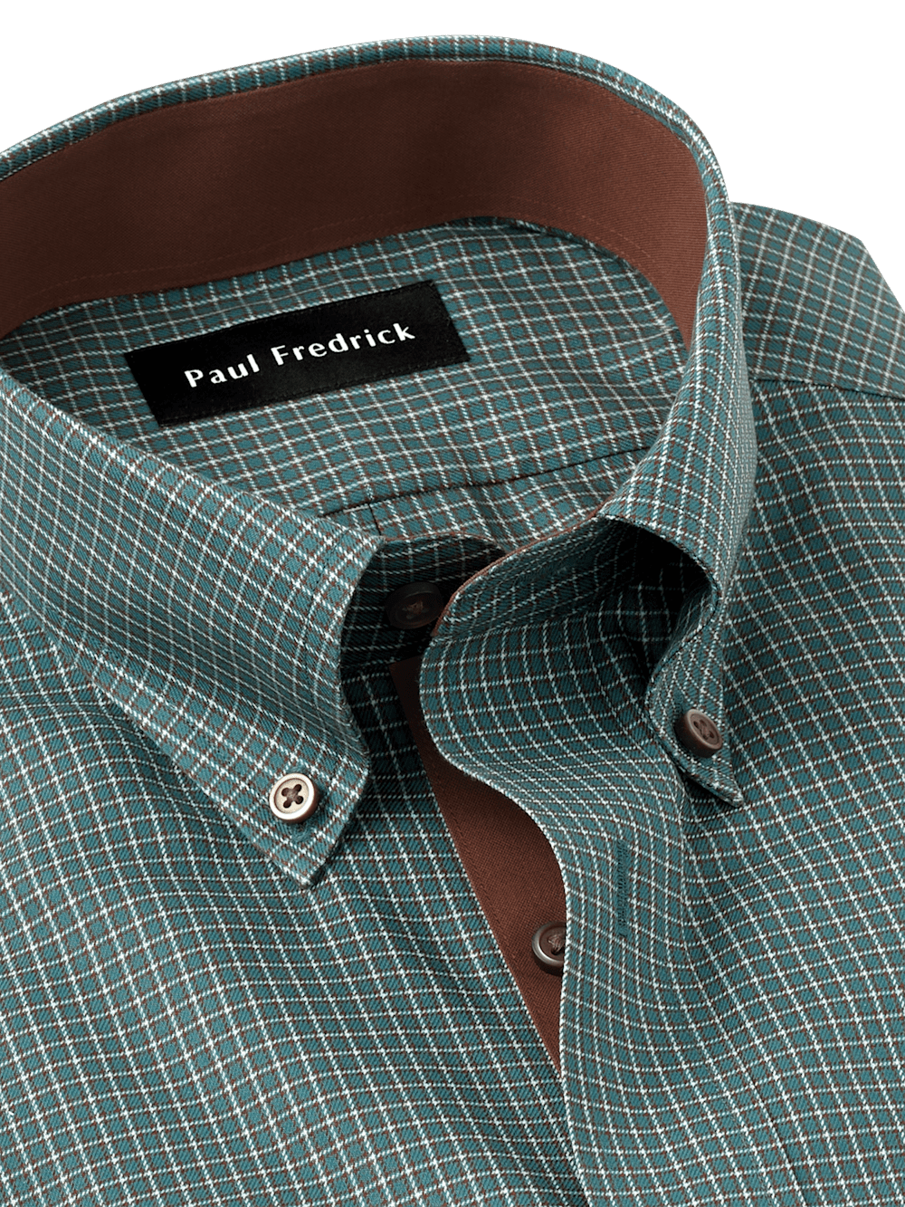 Alternate Image of Non-iron Cotton Check Dress Shirt With Contrast Trim-6