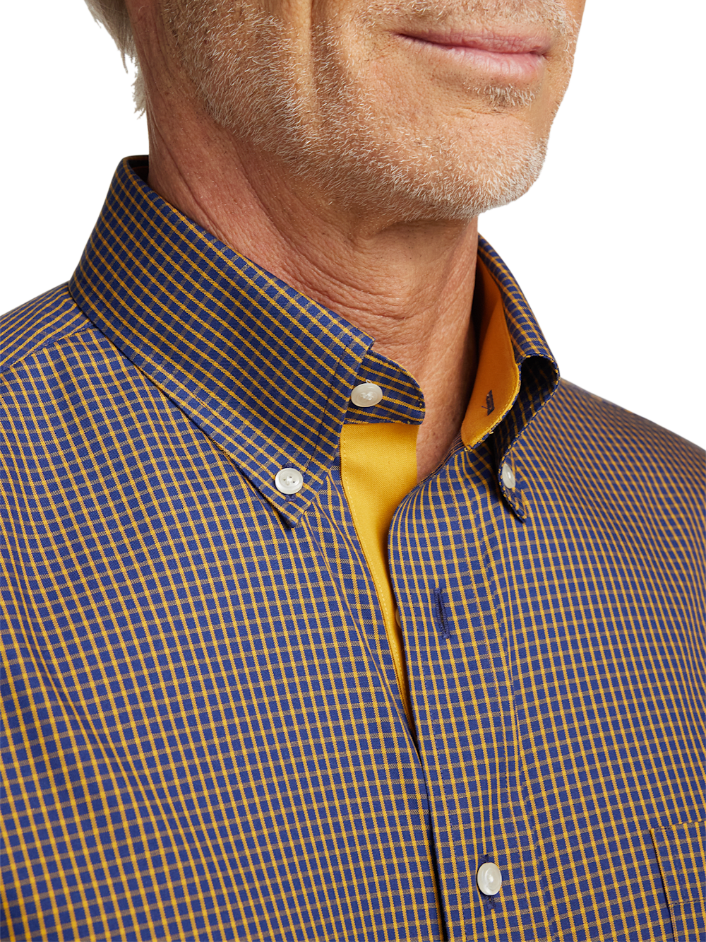 Alternate Image of Non-iron Cotton Check Dress Shirt With Contrast Trim-2
