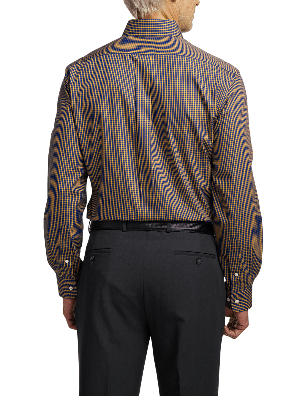 Alternate Image of Non-iron Cotton Check Dress Shirt With Contrast Trim-4