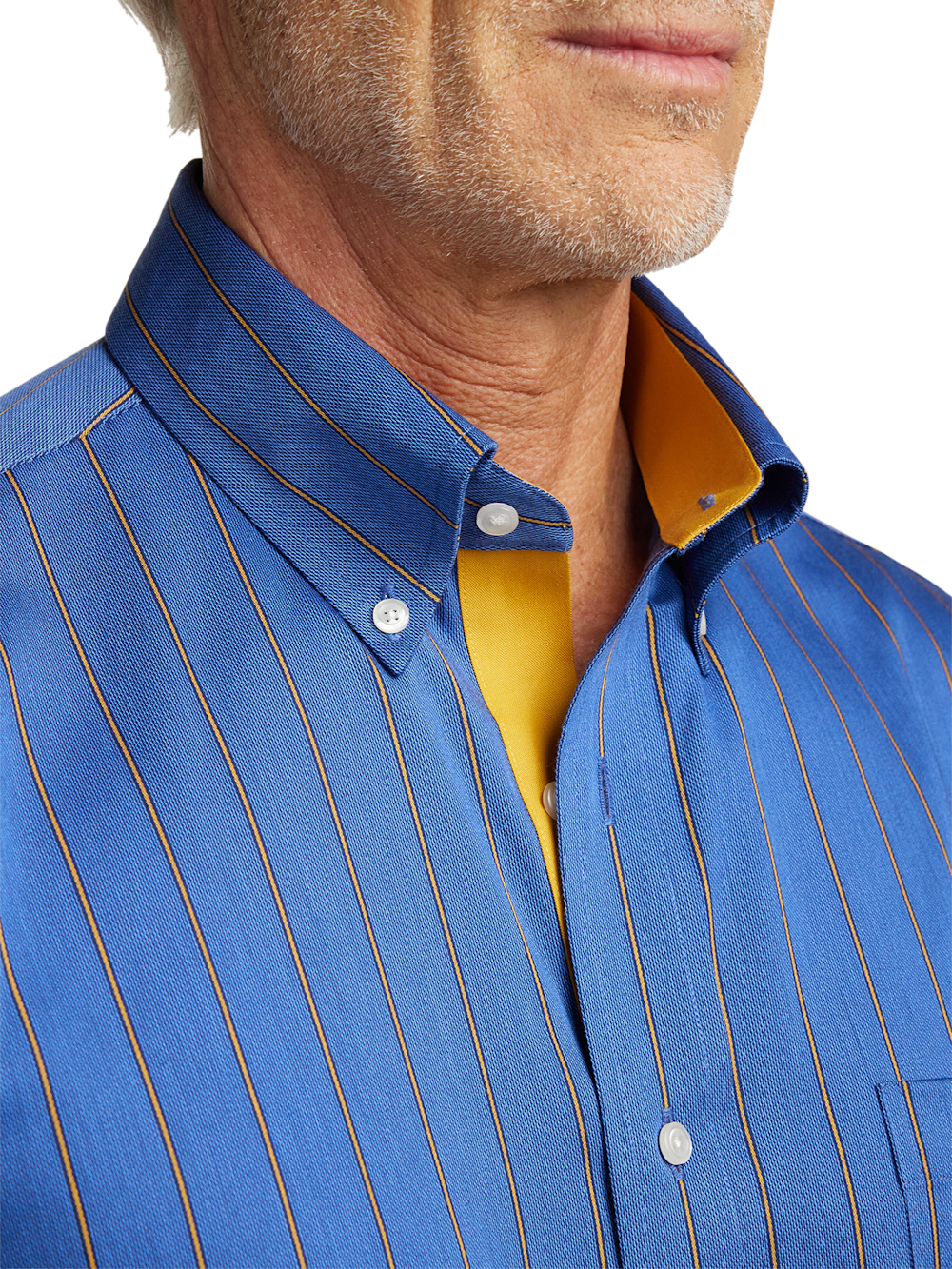 Alternate Image of Non-iron Cotton Stripe Dress Shirt With Contrast Trim-2