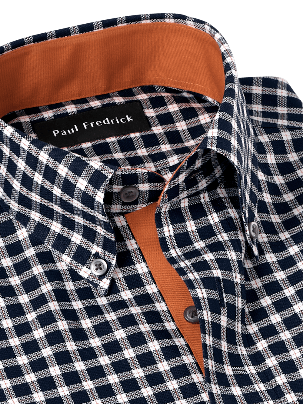 Alternate Image of Non-iron Cotton Check Dress Shirt With Contrast Trim-6