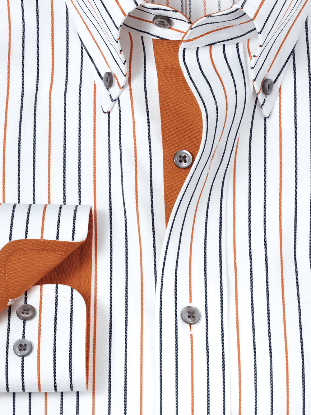 Alternate Image of Non-iron Cotton Stripe Dress Shirt With Contrast Trim-5