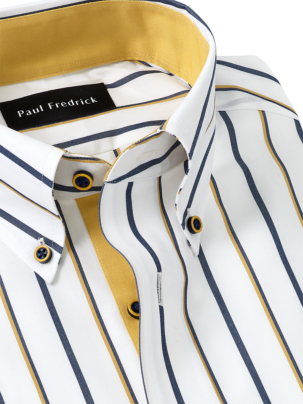 Alternate Image of Non-iron Cotton Stripe Dress Shirt With Contrast Trim-2