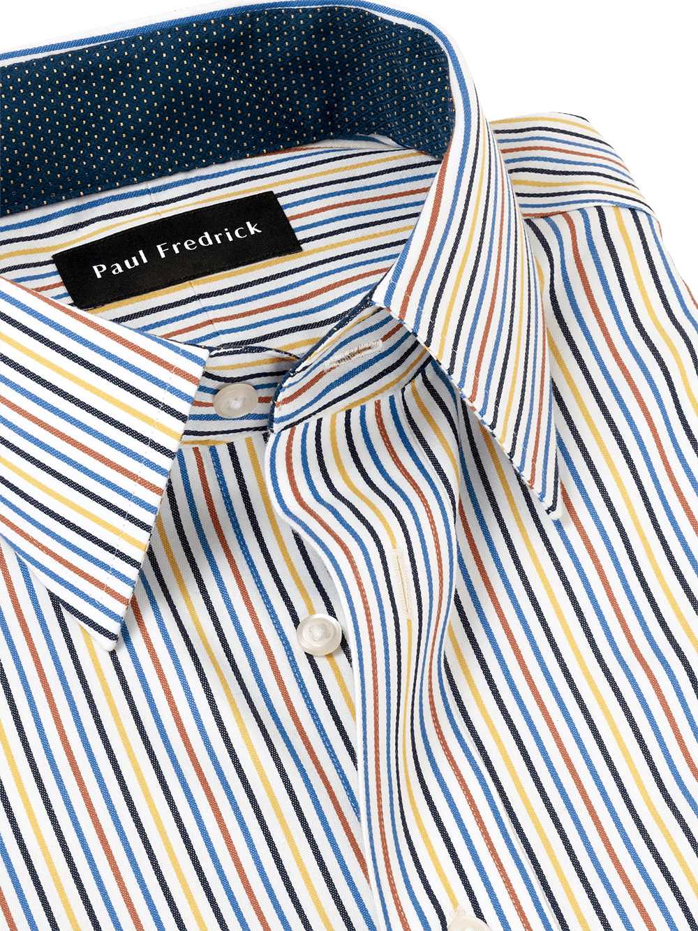 Alternate Image of Non-iron Cotton Stripe Dress Shirt With Contrast Trim-2