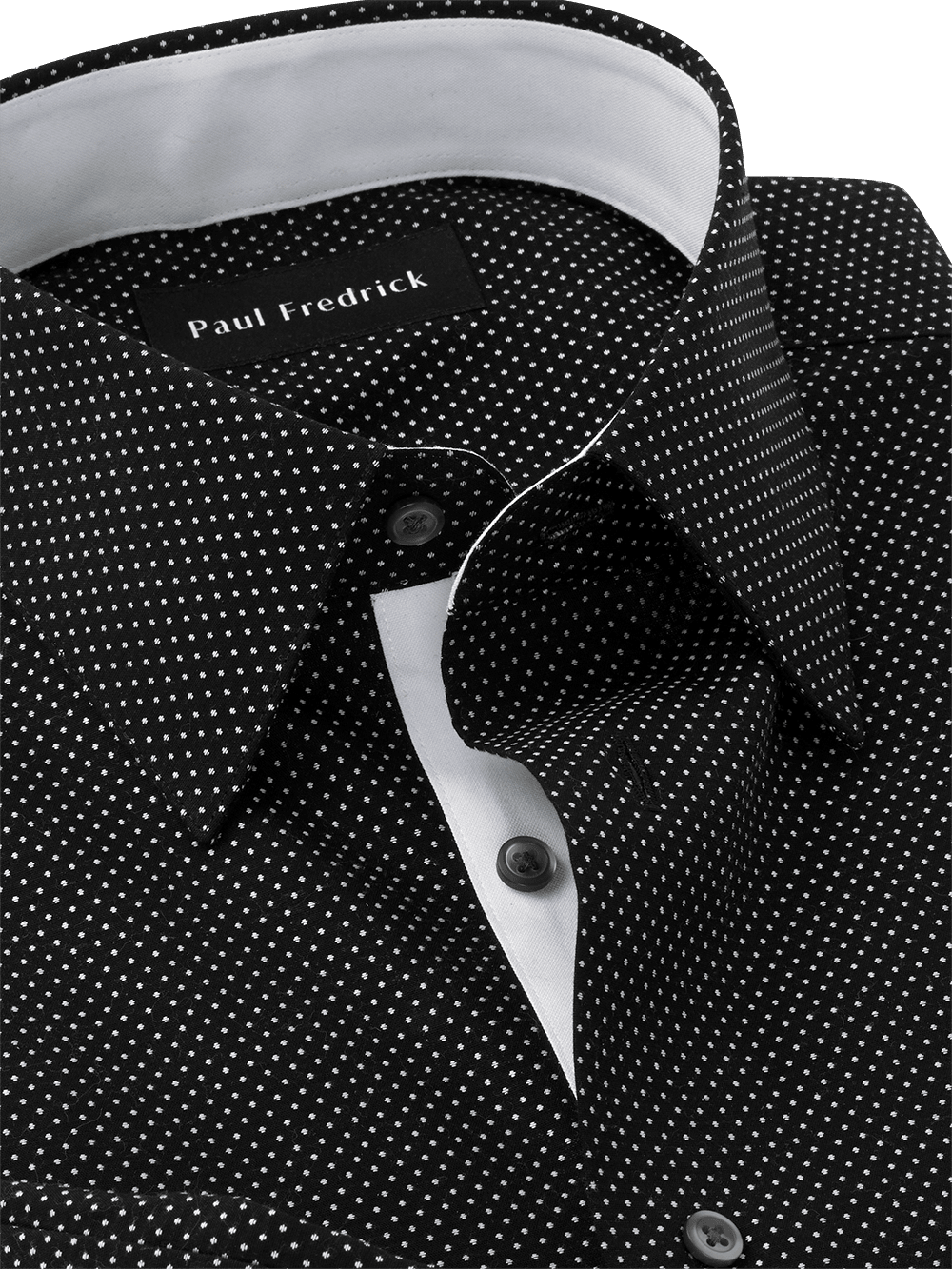 Alternate Image of Non-iron Cotton Dot Dress Shirt With Contrast Trim-2