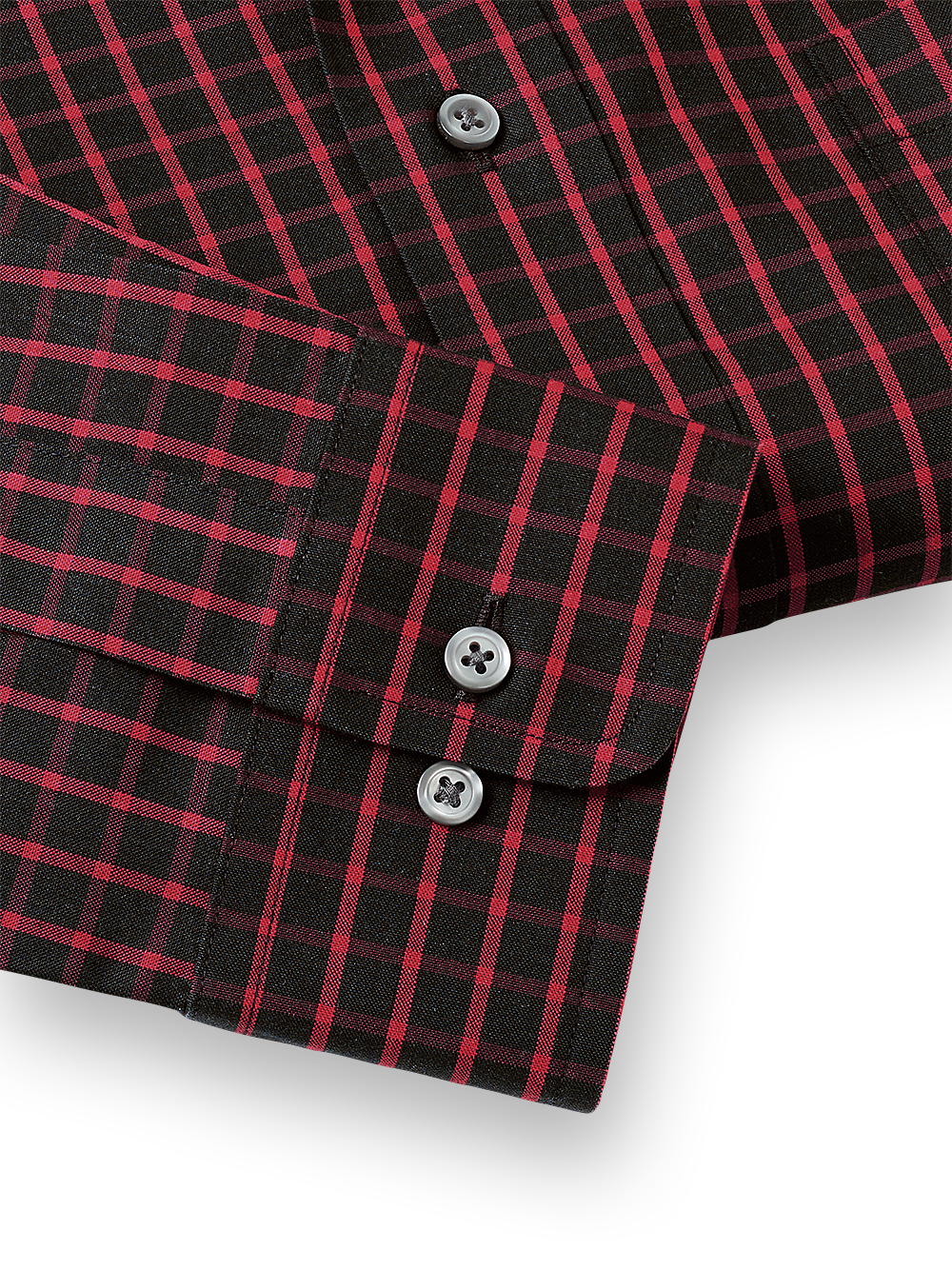 Alternate Image of Non-iron Cotton Check Dress Shirt With Contrast Trim-3