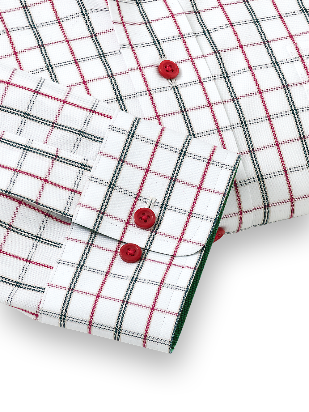 Alternate Image of Non-iron Cotton Windowpane Dress Shirt With Contrast Trim-4