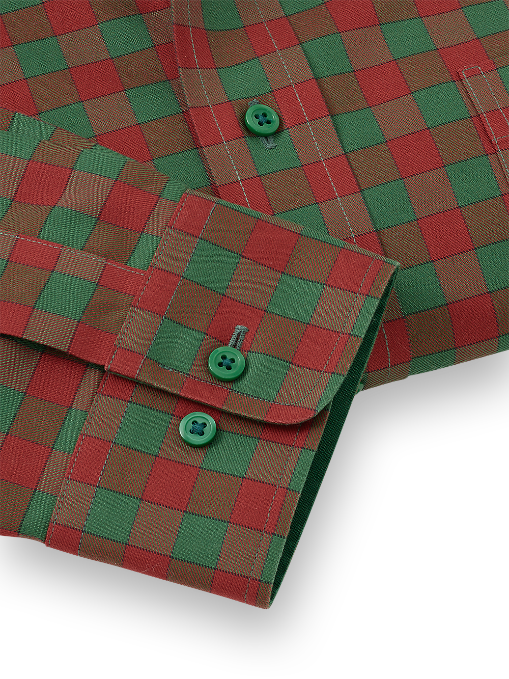 Alternate Image of Non-iron Cotton Gingham Dress Shirt With Contrast Trim-3