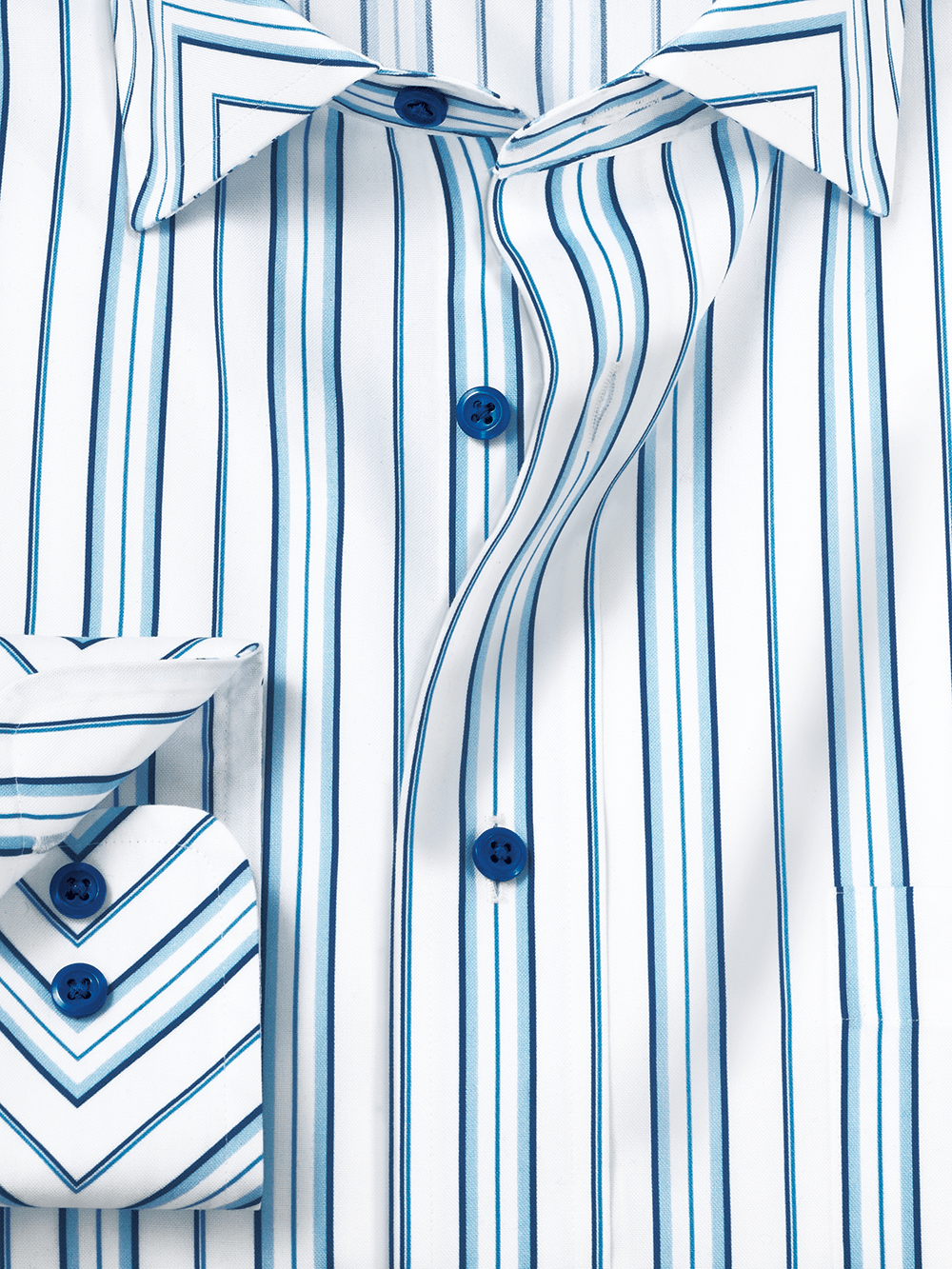 Alternate Image of Non-iron Cotton Stripe Dress Shirt With Contrast Trim-1