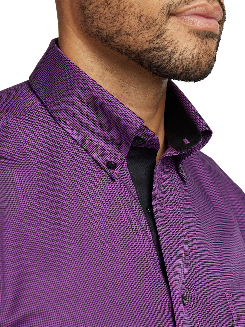 Alternate Image of Non-iron Cotton Houndstooth Dress Shirt With Contrast Trim-2