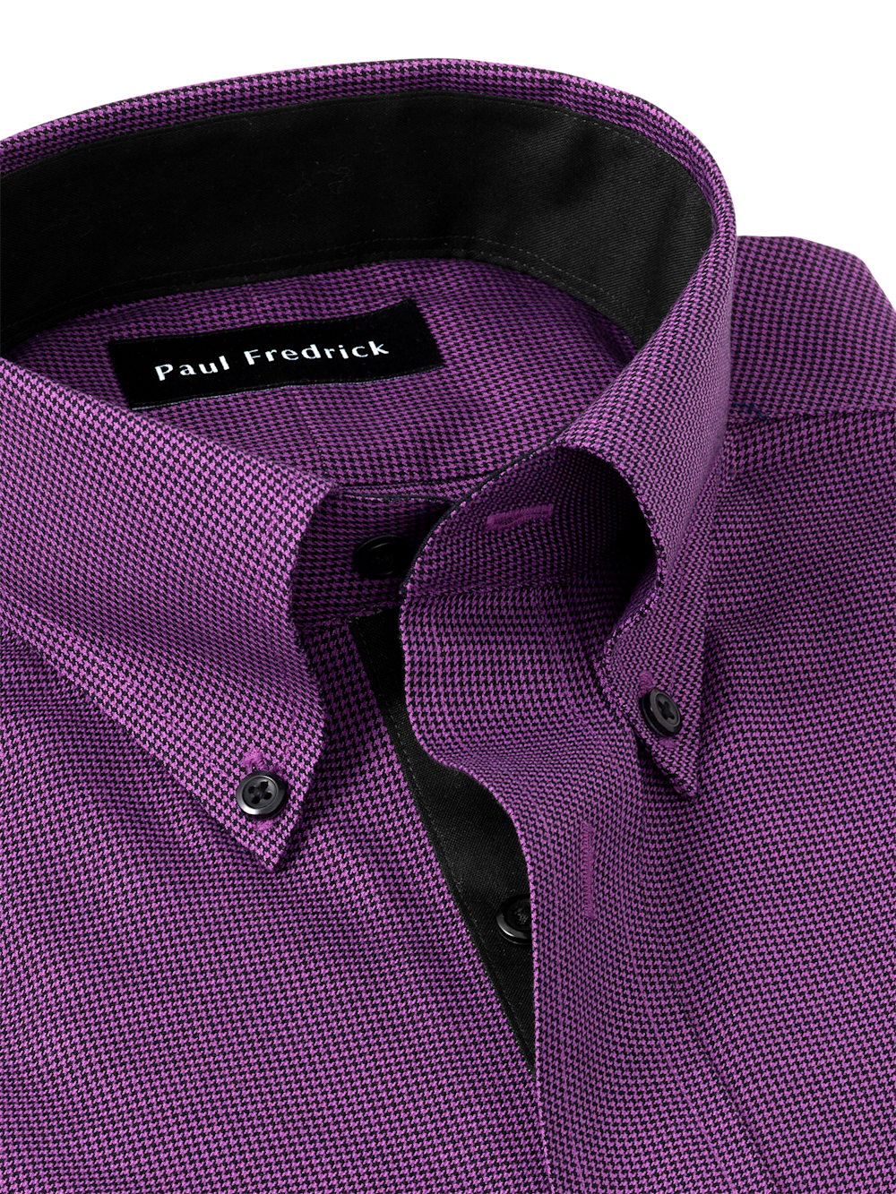 Alternate Image of Non-iron Cotton Houndstooth Dress Shirt With Contrast Trim-6