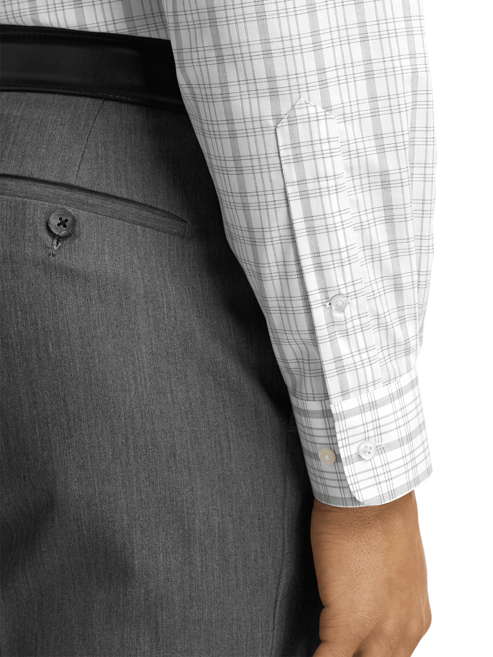 Alternate Image of Non-iron Cotton Check Dress Shirt With Contrast Trim-3