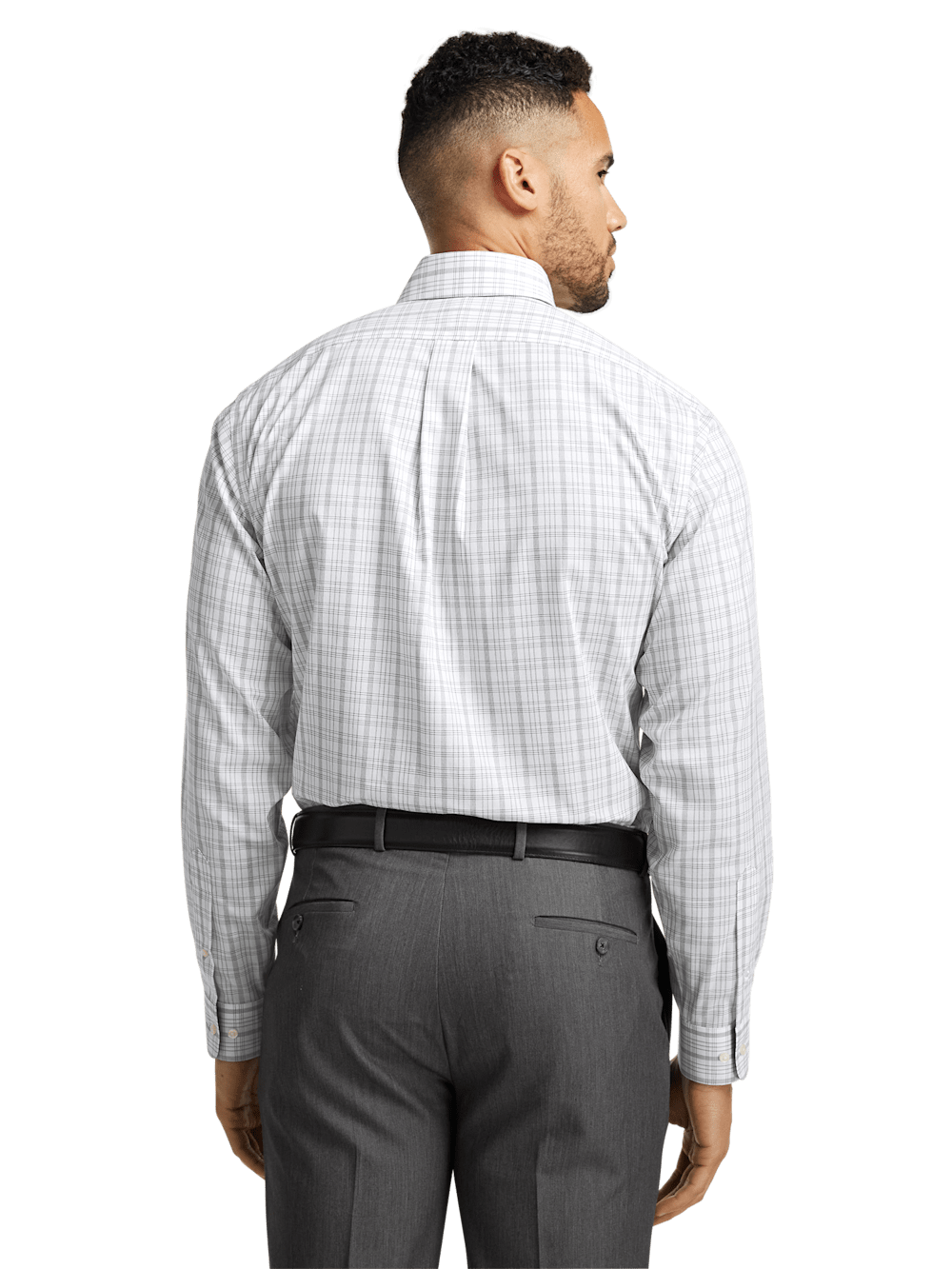 Alternate Image of Non-iron Cotton Check Dress Shirt With Contrast Trim-4