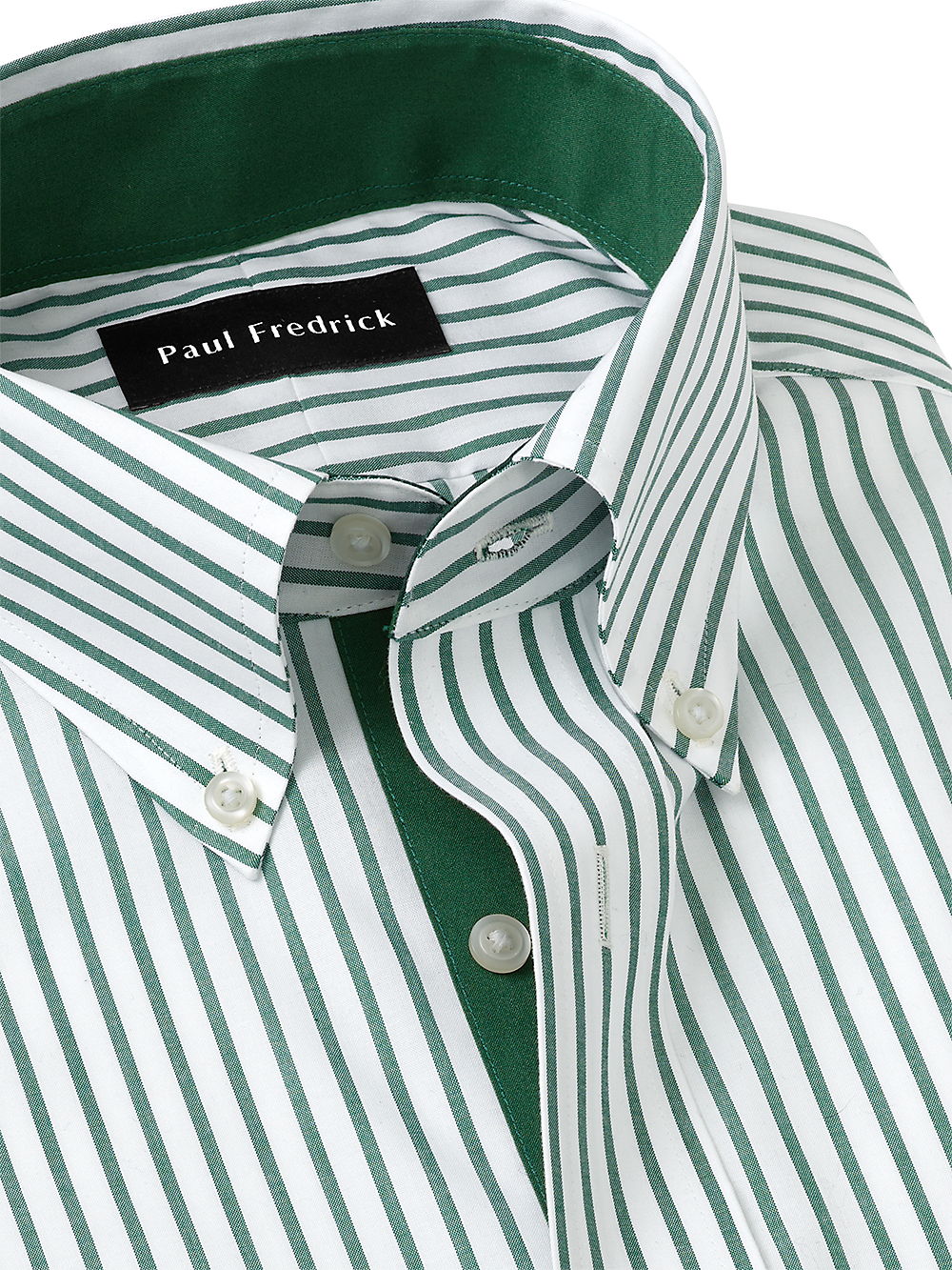 Alternate Image of Non-iron Cotton Stripe Dress Shirt With Contrast Trim-2