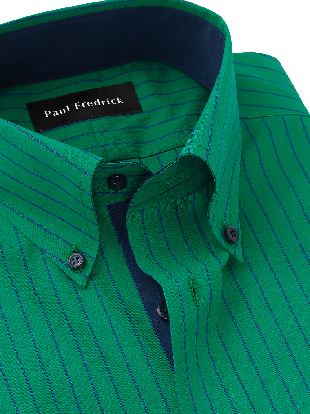 Alternate Image of Non-iron Cotton Stripe Dress Shirt With Contrast Trim-2