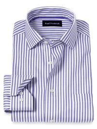Comfort Stretch Non-Iron Stripe Dress Shirt - Purple