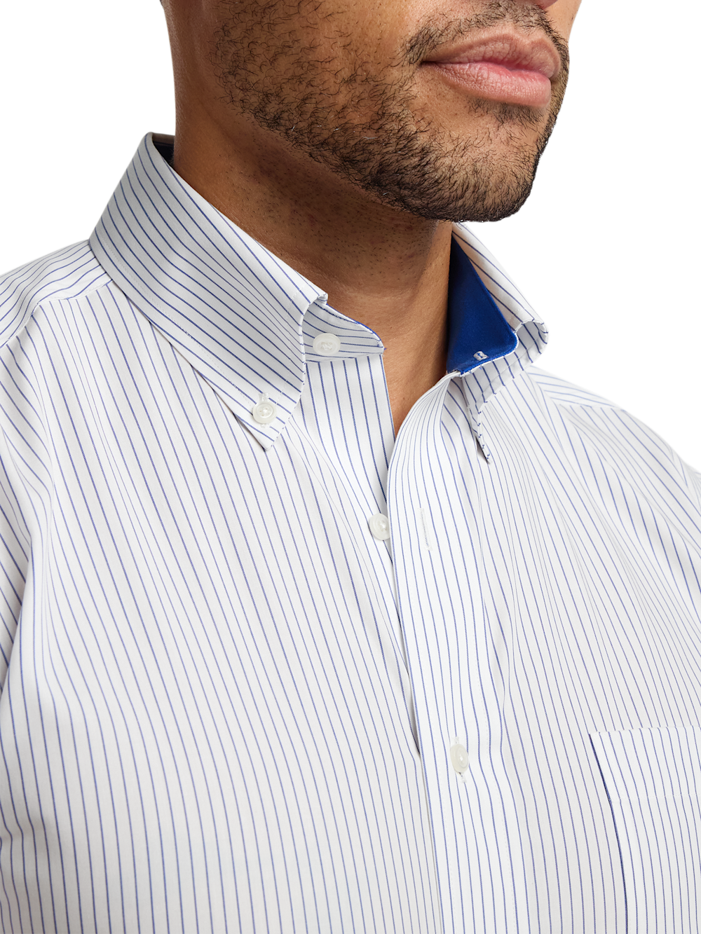 Alternate Image of Non-iron Cotton Stripe Dress Shirt With Contrast Trim-2
