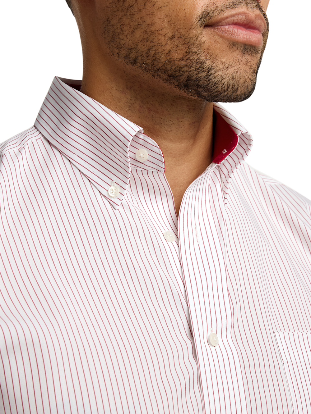 Alternate Image of Non-iron Cotton Stripe Dress Shirt With Contrast Trim-2