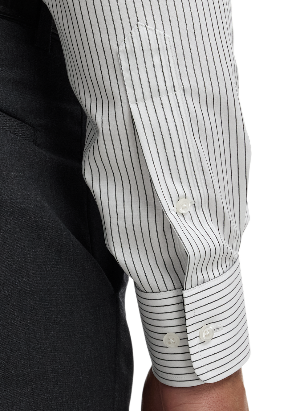 Alternate Image of Non-iron Cotton Stripe Dress Shirt With Contrast Trim-3